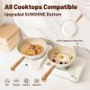 imageSENSARTE Pots and Pans Set Nonstick Cookware Set Kitchen Cooking Set Nonstick Dishwasher ampamp Oven Safe Induction Compatible Free of Intentionally Added PFOAPFOS 13pcs BlackCream Ceramic
