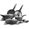 imageSENSARTE Ceramic Cookware Set Pots and Pans Set Non stick 14Piece Induction Cookware Non toxic Healthy Non Stick Kitchen Cooking Set with Frying Pans Set PFAS PTFE PFOA PFOS FreeClassic Black