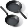 imageSENSARTE Nonstick Frying Pan Set 2Piece Oven Safe Skillets with Swiss Coating Induction Compatible Chef Pan Set Dishwasher Safe Cooking Pans PFOA PFOS Free 8 and 10 InchBlack