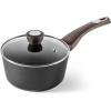 imageSENSARTE Nonstick Sauce Pan with Glass Lid Saucepan for Stove Top Healthy Nonstick Pot with Lid Small Soup Pan Milk Pan PFOA Free 15 Quart