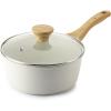 imageSENSARTE Nonstick Saucepan with Lid 15 Quarts Small Pot with Swiss Granite Coating Staycool Handle Multipurpose Handy Sauce Pot Small Kitchen Cooking Pot Induction Comptable PFOA FreeWhite Ceramic