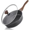 imageSENSARTE Nonstick Skillet Deep Frying Pan 101112inch Saute Pan with Lid Staycool Handle Healthy Stone Cookware Cooking Pan Induction Compatible 10Inch35QTClassic Granite