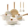 imageSENSARTE PASCA Ceramic Nonstick Pots and Pans Set 14pcs Healthy Cookware Set Nontoxic Induction Kitchen Cooking Set Dishwasher ampamp Oven Safe PFASPTFEPFOA Free