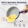 imageSENSARTE 24 Piece Pots and Pans Set Nonstick Detachable Handle Cookware Induction Kitchen Cookware Set with Removable Handle Healthy Non Stick for RV Dishwasher  Oven Safe WhiteNavy