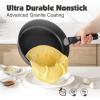 imageSENSARTE 24 Piece Pots and Pans Set Nonstick Detachable Handle Cookware Induction Kitchen Cookware Set with Removable Handle Healthy Non Stick for RV Dishwasher  Oven Safe WhiteBlack