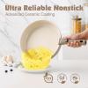 imageSENSARTE 24 Piece Pots and Pans Set Nonstick Detachable Handle Cookware Induction Kitchen Cookware Set with Removable Handle Healthy Non Stick for RV Dishwasher  Oven Safe WhiteAlmond Beige