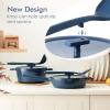 imageSENSARTE Ceramic Cookware Set Nontoxic 14 Pcs Nonstick Pots and Pans Set Dishwasher Safe Induction Cookware Healthy Kitchen Cooking Set wDiecast Lids PFOAPFASPTFE FreeCeramic Blue