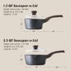 imageSENSARTE Ceramic Nonstick Sauce Pan with Lid 15 Quart Small Saucepan White Cooking Pot with Stay Cool Handle Non toxic Kitchen Sauce Pot Non stick Saucier Pan Induction Pot PFOA PTFE PFAS FreeClassic Black