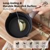 imageSENSARTE Ceramic Nonstick Sauce Pan with Lid 15 Quart Small Saucepan White Cooking Pot with Stay Cool Handle Non toxic Kitchen Sauce Pot Non stick Saucier Pan Induction Pot PFOA PTFE PFAS FreeClassic Black