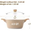 imageSENSARTE Nonstick Stock Pot with Lid 26456685 QT Soup Pot Casserole Pot Healthy Pasta Pot Large Deep Cooking Pot Big Sauce Pot Stew Pot Induction Compatible PFOA PFOS APEO Free BlackCeramic Taupe