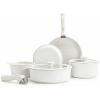 imageSENSARTE 13 Piece Pots and Pans Set Nonstick Detachable Handle Cookware Induction Kitchen Cookware Set with Removable Handle Healthy Non Stick for RV Dishwasher  Oven Safe White