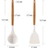 imageSENSARTE Kitchen Utensils 2Piece Silicone Cooking Utensils Silicone Spatula and Ladle with Wooden Handle White