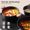 imageSENSARTE Nonstick Pots and Pans Set 17pcs Healthy Induction Cookware Set Kitchen Cooking Set with Skillets amp Saucepans Staycool Handles Dishwasher Safe PFOA PFOS Free Matte BlackMatte Black