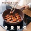 imageSENSARTE Nonstick Skillet with Lid 12inch 5QT Ceramic Deep Frying Pan Non Toxic Saute Pan with Lid Healthy Dishwasher Safe Cooking Pot Induction Pan with Staycool Handle PinkToffee Brown
