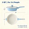imageSENSARTE Nonstick Skillet with Lid 12inch 5QT Ceramic Deep Frying Pan Non Toxic Saute Pan with Lid Healthy Dishwasher Safe Cooking Pot Induction Pan with Staycool Handle PinkGlicer Blue