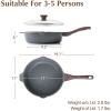 imageSENSARTE Nonstick Skillet with Lid 12inch 5QT Ceramic Deep Frying Pan Non Toxic Saute Pan with Lid Healthy Dishwasher Safe Cooking Pot Induction Pan with Staycool Handle PinkGray