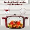imageSENSARTE Enameled Cast Iron Dutch Oven Pot with Lid 55 Quart HeavyDuty Round Dual Handles Kitchen Pot with Cotton Potholders amp Silicone Trivet Pot for Bread Baking Stews Braising Roasting Oven Safe up to 500F RedBurgundy Red
