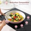 imageSENSARTE Nonstick Ceramic Frying Pan with Lid 8 Inch Small Omelette Pan Skillet Free of Intentionally Added PFASPTFE Nontoxic Chefs Pan Induction Compatible Pan Heat Resistant Handle Mint GreenSakura Pink