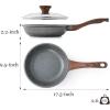 imageSENSARTE Nonstick Ceramic Frying Pan with Lid 8 Inch Small Omelette Pan Skillet Free of Intentionally Added PFASPTFE Nontoxic Chefs Pan Induction Compatible Pan Heat Resistant Handle Mint GreenGray Granite
