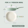 imageSENSARTE Nonstick Ceramic Frying Pan with Lid 8 Inch Small Omelette Pan Skillet Free of Intentionally Added PFASPTFE Nontoxic Chefs Pan Induction Compatible Pan Heat Resistant Handle Mint GreenMint Green