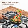 imageSENSARTE Nonstick Ceramic Frying Pan with Lid 8 Inch Small Omelette Pan Skillet Free of Intentionally Added PFASPTFE Nontoxic Chefs Pan Induction Compatible Pan Heat Resistant Handle Mint GreenGray Granite