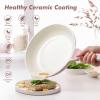 imageSENSARTE Nonstick Ceramic Frying Pan with Lid 8 Inch Small Omelette Pan Skillet Free of Intentionally Added PFASPTFE Nontoxic Chefs Pan Induction Compatible Pan Heat Resistant Handle Mint GreenSakura Pink