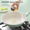 imageSENSARTE Nonstick Ceramic Frying Pan with Lid 8 Inch Small Omelette Pan Skillet Free of Intentionally Added PFASPTFE Nontoxic Chefs Pan Induction Compatible Pan Heat Resistant Handle Mint GreenMint Green