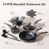 image:imageSENSARTE Ceramic Cookware Sets Pots and Pans Set Non stick 14 Piece Induction Cookware Non toxic Healthy Non Stick Kitchen Cooking Set with Frying Pans Set PFAS PTFE PFOA PFOS FreeClassic Black