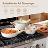 image:imageSENSARTE Ceramic Cookware Sets Pots and Pans Set Non stick 14 Piece Induction Cookware Non toxic Healthy Non Stick Kitchen Cooking Set with Frying Pans Set PFAS PTFE PFOA PFOS FreeCeramic White