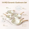 image:imageSENSARTE Ceramic Cookware Sets Pots and Pans Set Non stick 14 Piece Induction Cookware Non toxic Healthy Non Stick Kitchen Cooking Set with Frying Pans Set PFAS PTFE PFOA PFOS FreeCeramic White