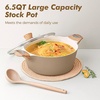 image:imageSENSARTE Ceramic Cookware Sets Pots and Pans Set Non stick 14 Piece Induction Cookware Non toxic Healthy Non Stick Kitchen Cooking Set with Frying Pans Set PFAS PTFE PFOA PFOS FreeTaupe