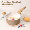 image:imageSENSARTE Ceramic Cookware Sets Pots and Pans Set Non stick 14 Piece Induction Cookware Non toxic Healthy Non Stick Kitchen Cooking Set with Frying Pans Set PFAS PTFE PFOA PFOS FreeTaupe
