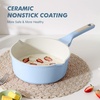 image:imageSENSARTE Ceramic Nonstick Saucepan with Lid 15 Quarts Small Kitchen Cooking Pot with Stay Cool Handle Induction Compatible Ceramic Coating Free of Intentionally Added PTFEPFOAPFAS GreenGlacier Blue