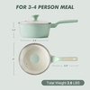 image:imageSENSARTE Ceramic Nonstick Saucepan with Lid 15 Quarts Small Kitchen Cooking Pot with Stay Cool Handle Induction Compatible Ceramic Coating Free of Intentionally Added PTFEPFOAPFAS GreenMint Green