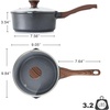 image:imageSENSARTE Ceramic Nonstick Saucepan with Lid 15 Quarts Small Kitchen Cooking Pot with Stay Cool Handle Induction Compatible Ceramic Coating Free of Intentionally Added PTFEPFOAPFAS GreenGray Granite