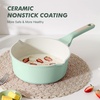 image:imageSENSARTE Ceramic Nonstick Saucepan with Lid 15 Quarts Small Kitchen Cooking Pot with Stay Cool Handle Induction Compatible Ceramic Coating Free of Intentionally Added PTFEPFOAPFAS GreenMint Green