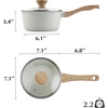 image:imageSENSARTE Ceramic Nonstick Saucepan with Lid 15 Quarts Small Kitchen Cooking Pot with Stay Cool Handle Induction Compatible Ceramic Coating Free of Intentionally Added PTFEPFOAPFAS GreenWhite Ceramic