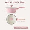 image:imageSENSARTE Ceramic Nonstick Saucepan with Lid 15 Quarts Small Kitchen Cooking Pot with Stay Cool Handle Induction Compatible Ceramic Coating Free of Intentionally Added PTFEPFOAPFAS GreenSakura Pink