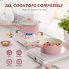 image:imageSENSARTE Ceramic Nonstick Saucepan with Lid 15 Quarts Small Kitchen Cooking Pot with Stay Cool Handle Induction Compatible Ceramic Coating Free of Intentionally Added PTFEPFOAPFAS GreenSakura Pink