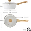 image:imageSENSARTE Ceramic Nonstick Saucepan with Lid 15 Quarts Small Kitchen Cooking Pot with Stay Cool Handle Induction Compatible Ceramic Coating Free of Intentionally Added PTFEPFOAPFAS GreenWhite Ceramic