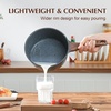 image:imageSENSARTE Ceramic Nonstick Saucepan with Lid 15 Quarts Small Kitchen Cooking Pot with Stay Cool Handle Induction Compatible Ceramic Coating Free of Intentionally Added PTFEPFOAPFAS GreenGray Granite