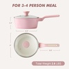 image:imageSENSARTE Ceramic Nonstick Saucepan with Lid 15 Quarts Small Kitchen Cooking Pot with Stay Cool Handle Induction Compatible Ceramic Coating Free of Intentionally Added PTFEPFOAPFAS GreenSakura Pink