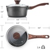 image:imageSENSARTE Ceramic Nonstick Saucepan with Lid 15 Quarts Small Kitchen Cooking Pot with Stay Cool Handle Induction Compatible Ceramic Coating Free of Intentionally Added PTFEPFOAPFAS GreenGray Granite