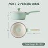 image:imageSENSARTE Ceramic Nonstick Saucepan with Lid 15 Quarts Small Kitchen Cooking Pot with Stay Cool Handle Induction Compatible Ceramic Coating Free of Intentionally Added PTFEPFOAPFAS GreenMint Green