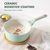 image:imageSENSARTE Ceramic Nonstick Saucepan with Lid 15 Quarts Small Kitchen Cooking Pot with Stay Cool Handle Induction Compatible Ceramic Coating Free of Intentionally Added PTFEPFOAPFAS GreenMint Green