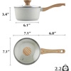 image:imageSENSARTE Ceramic Nonstick Saucepan with Lid 15 Quarts Small Kitchen Cooking Pot with Stay Cool Handle Induction Compatible Ceramic Coating Free of Intentionally Added PTFEPFOAPFAS GreenWhite Ceramic