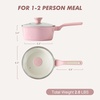image:imageSENSARTE Ceramic Nonstick Saucepan with Lid 15 Quarts Small Kitchen Cooking Pot with Stay Cool Handle Induction Compatible Ceramic Coating Free of Intentionally Added PTFEPFOAPFAS GreenSakura Pink