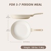 image:imageSENSARTE Nonstick Ceramic Frying Pan Skillet 8 Inch Omelet Pan Healthy Non Toxic Chef Pan Induction Egg Pan with Heat Resistant Handle Dishwasher Safe PFASFree GreenAntique White