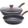 image:imageSENSARTE Nonstick Frying Pan Skillets Swiss Granite Coating Omelette Pans Healthy Cookware Chefs Pans Free of Intentionally Added PFOA 1012 InchGray