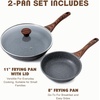 image:imageSENSARTE Nonstick Frying Pan Skillets Swiss Granite Coating Omelette Pans Healthy Cookware Chefs Pans Free of Intentionally Added PFOA 1012 InchGray